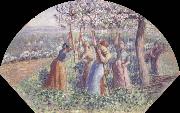 Camille Pissarro, Peasant Women Placing pea-Sticks in the Ground